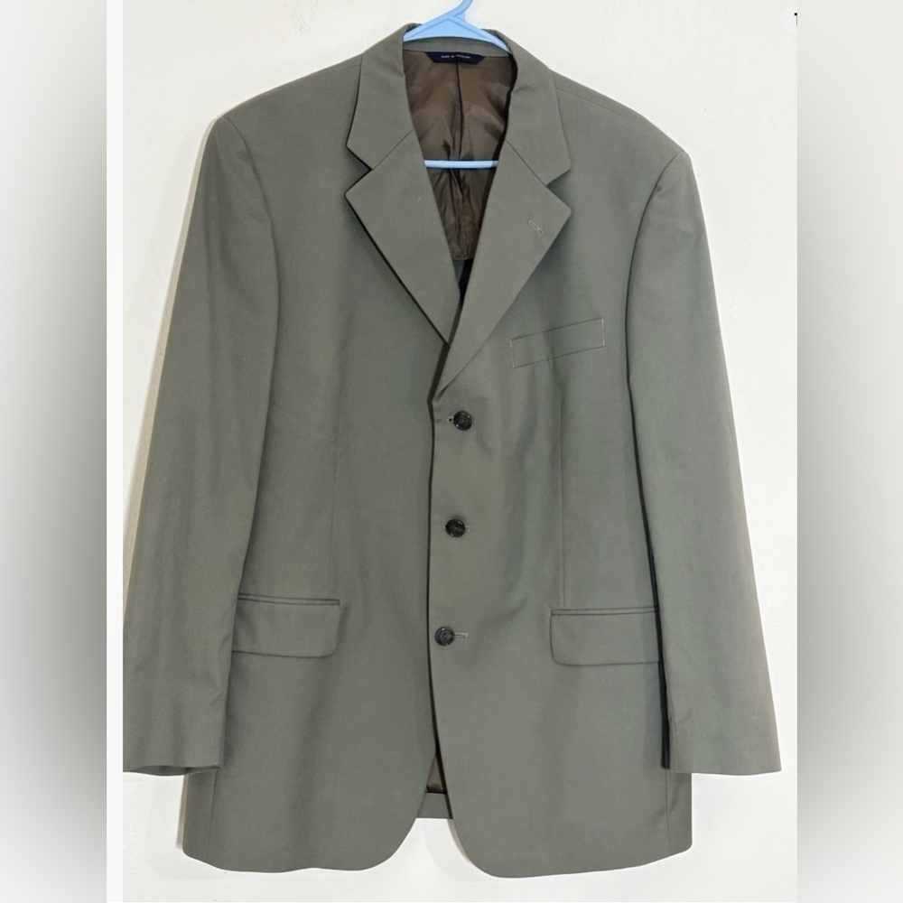 Brooks Brothers Brookscool Poplin Men’s Soft Green Suit Size 41 Reg Pants 35